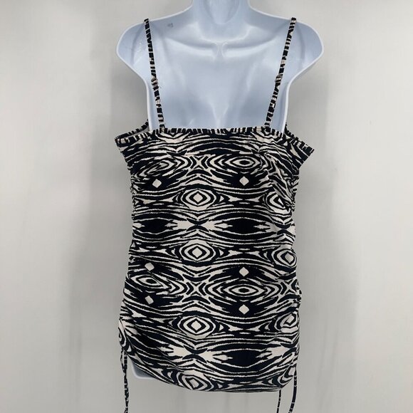 Spanx Love Your Assets Ruched Tankini Swim Top Black & White Abstract Print XL - Picture 5 of 11